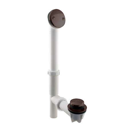 Westbrass 14" Bathtub Assembly with Tip-Toe Drain and 2-Hole Overflow, Oil Rubbed Bronze 593244-12